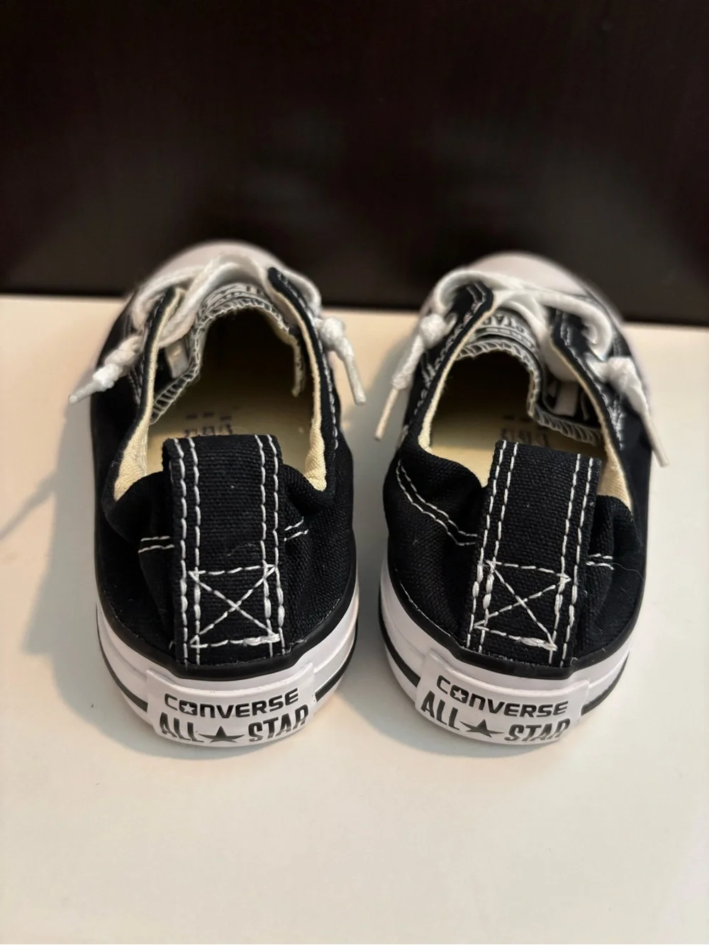 Kid’s Converse Black and White Unisex Low-Top Canvas Sneaker Pair